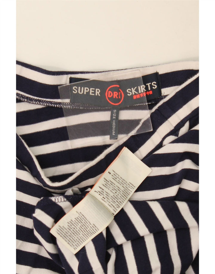 Superdry Femme Jupe A-Line Medium W28 Bleu Marine Rayé Coton