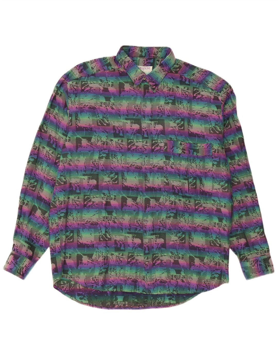 EMOZIONI Chemise à Motifs Abstraits Homme Grand Coton Multicolore