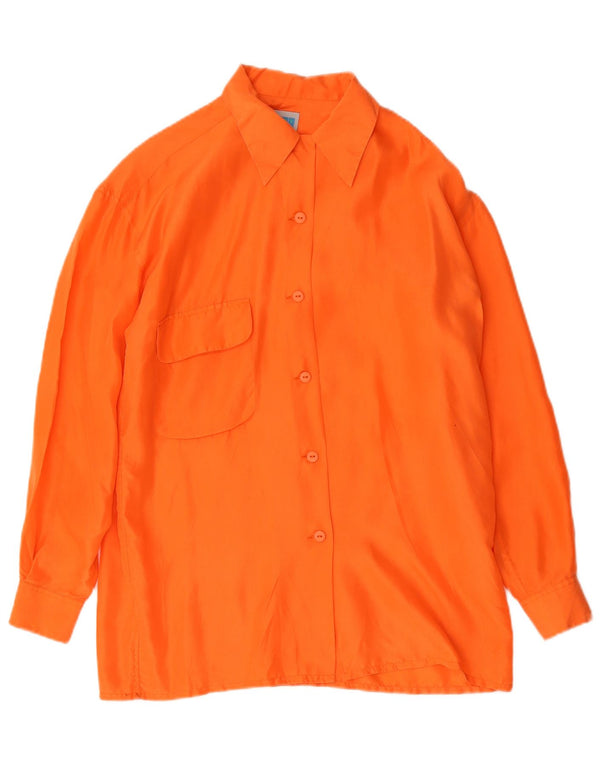 Witty Girl Chemise longue coupe décontractée pour femme UK 10 Petite soie orange