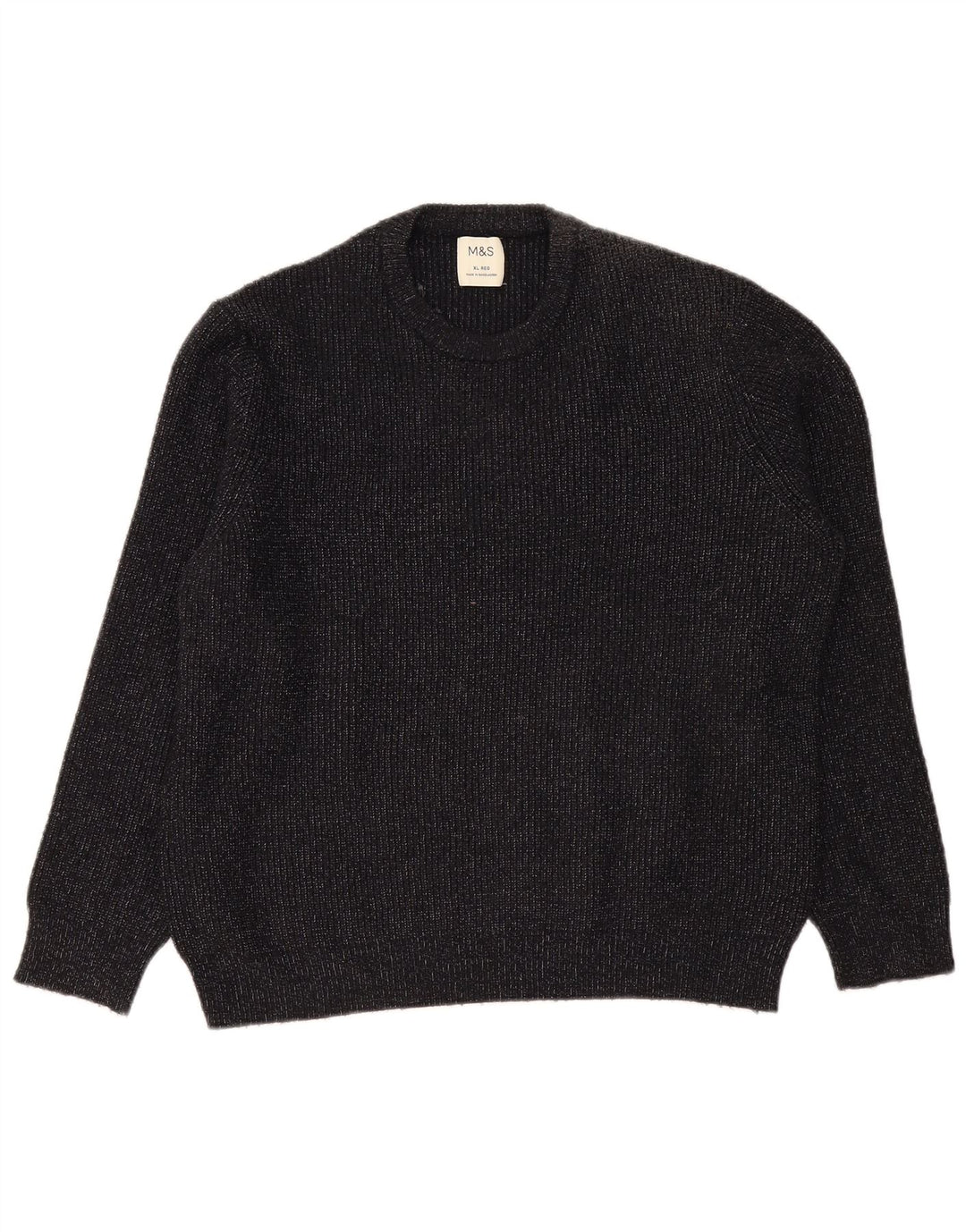 Marks & Spencer Pull col rond pour homme XL Bleu marine moucheté