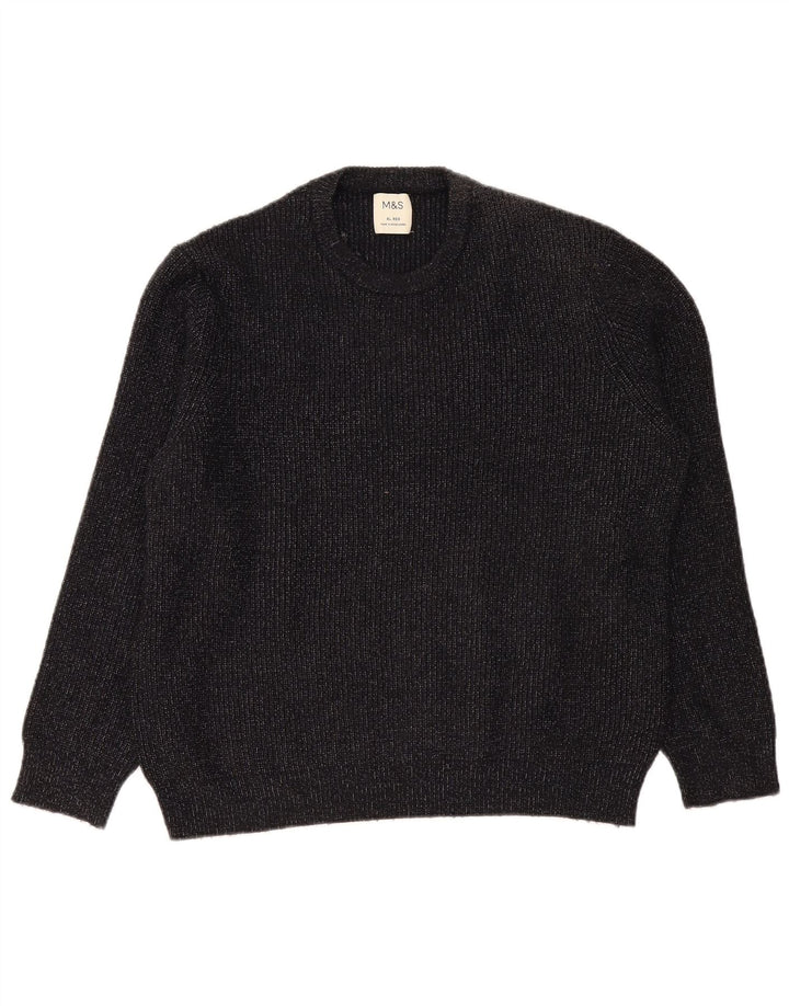 Marks & Spencer Pull col rond pour homme XL Bleu marine moucheté
