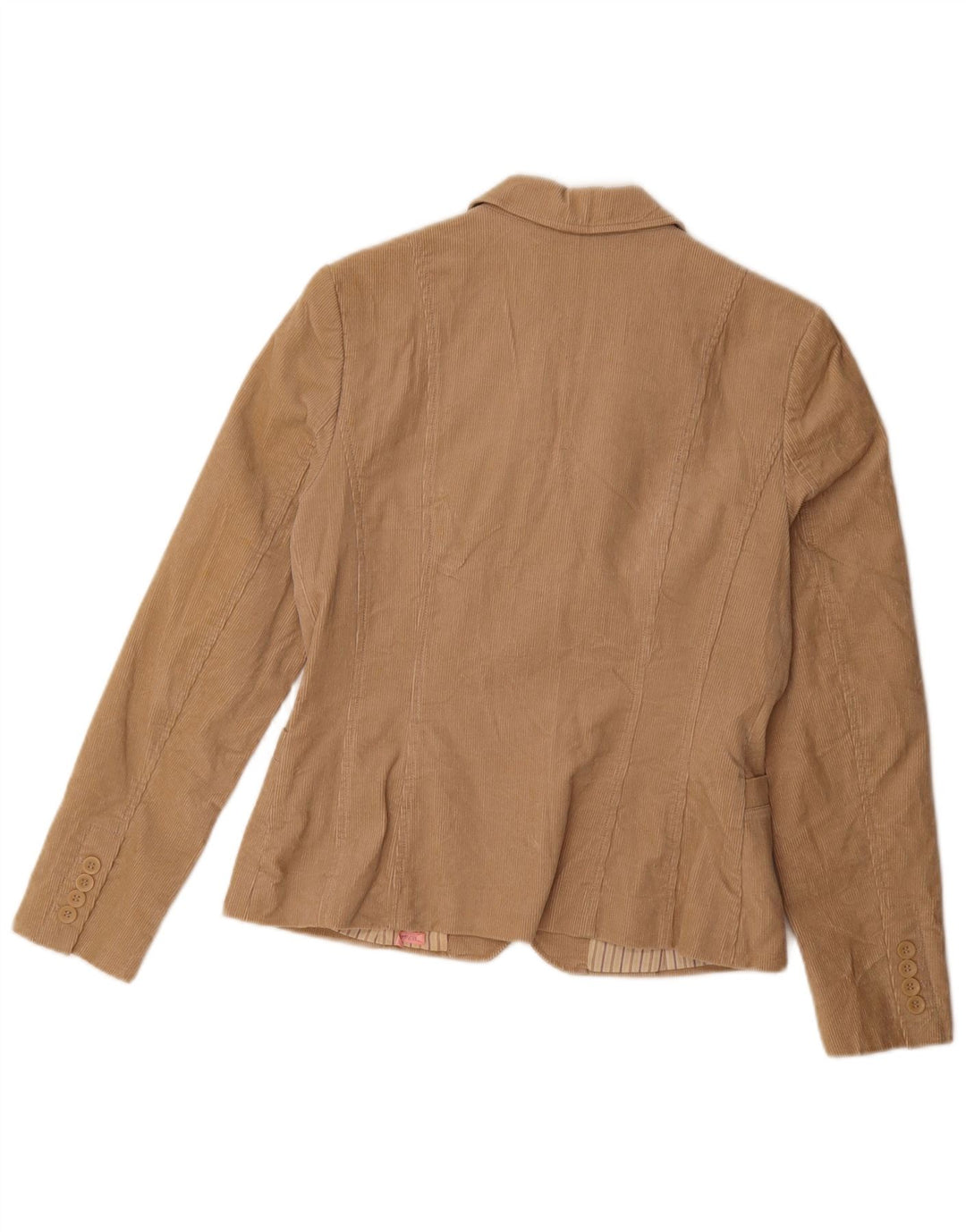 Zara Veste blazer en velours côtelé à 3 boutons pour femme UK 14 Grand coton beige