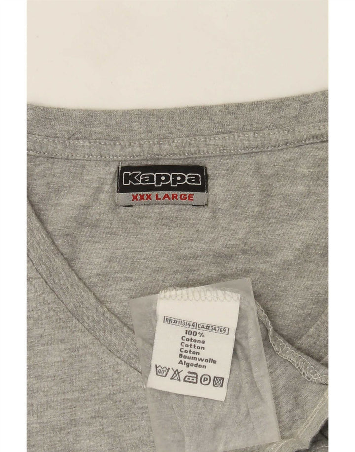 Kappa T-Shirt Homme Top 3XL Gris Coton