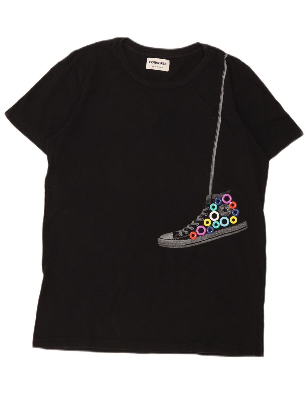 Converse T-Shirt Graphique Homme Noir Moyen Coton