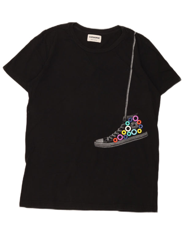 Converse T-Shirt Graphique Homme Noir Moyen Coton
