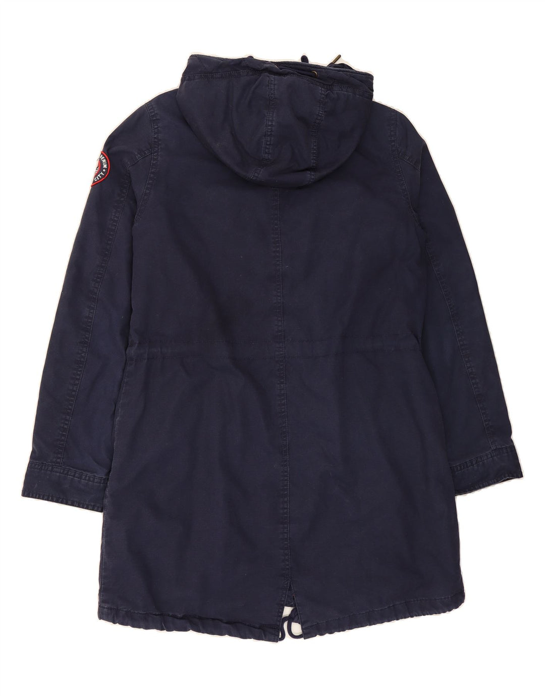 TOMMY HILFIGER Womens Hooded Parka Jacket UK 10 Small Navy Blue Polyester Vintage Tommy Hilfiger and Second-Hand Tommy Hilfiger from Messina Hembry 