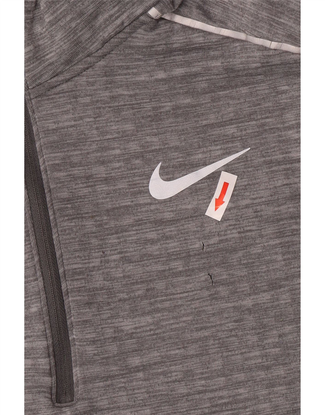 Nike Homme Running Zip Neck Pull Survêtement Haut Large Gris Polyester