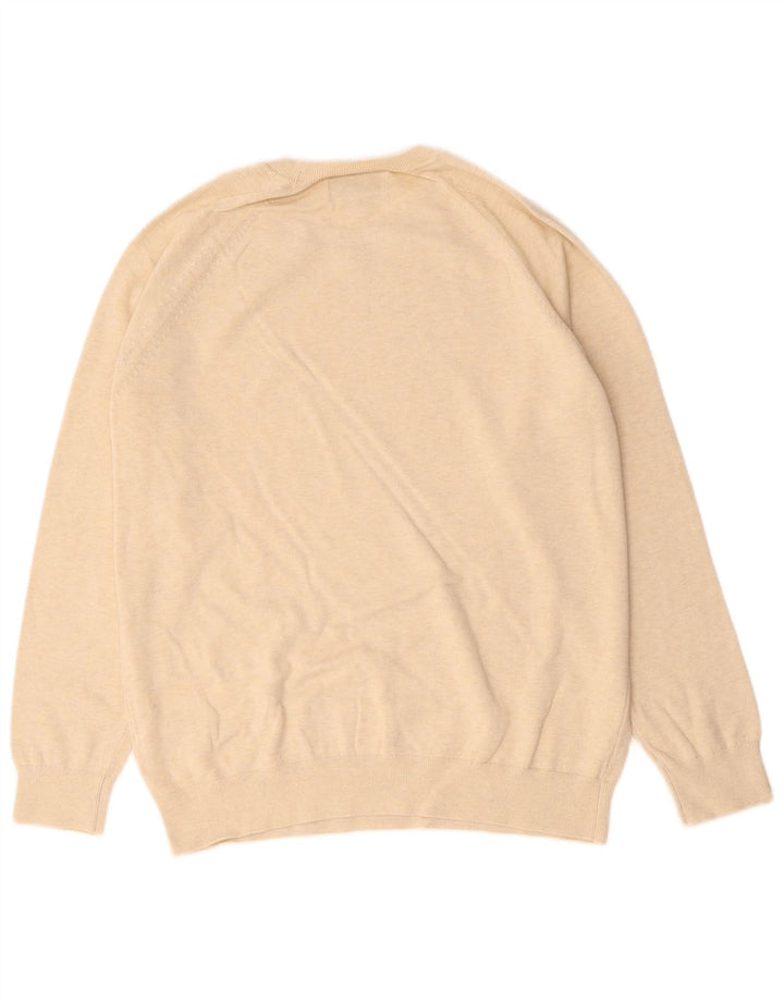 Marks & Spencer Pull à col rond pour homme en coton beige Large