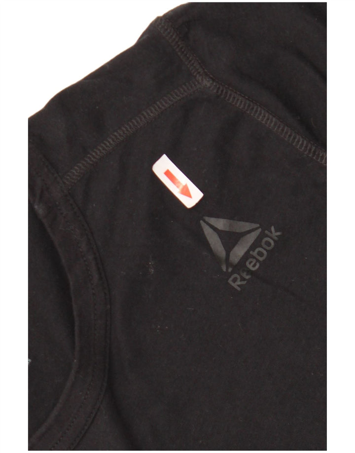 Reebok T-Shirt Homme Haut Petit Noir Coton