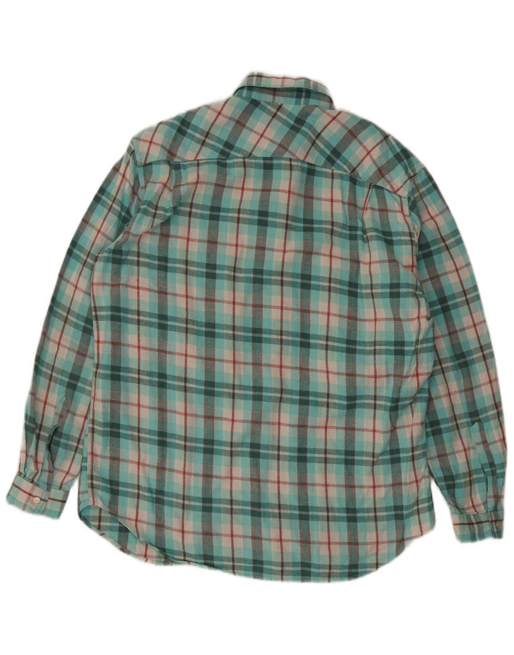 Think Pink Chemise en flanelle pour homme Taille 39 15 1/2 Carreaux turquoise moyen