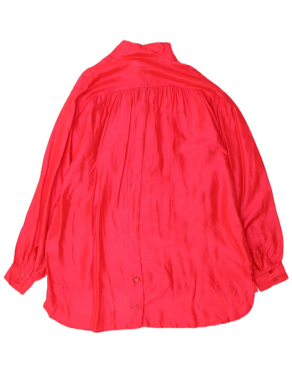 robe chemise surdimensionnée femme vintage EU 44 XL Soie Rose