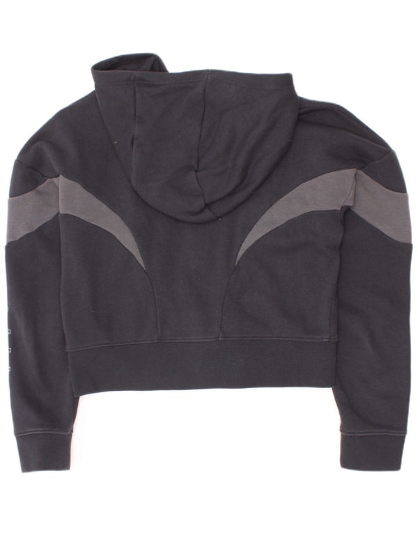 Nike Sweat à capuche zippé graphique pour fille 10-11 ans Noir moyen colour block