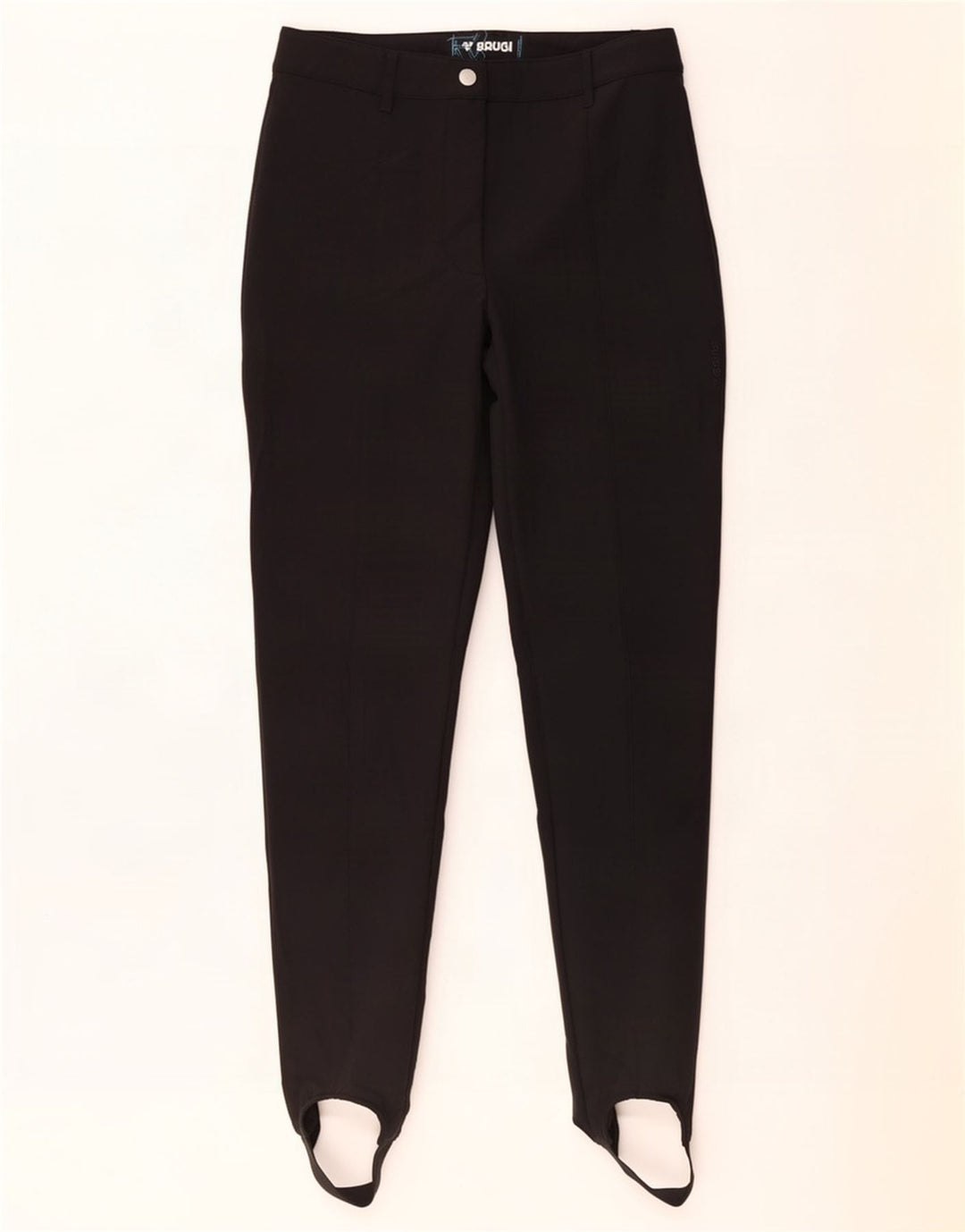 Brugi Pantalon décontracté étrier pour femme Medium W30 L33 Noir Polyester