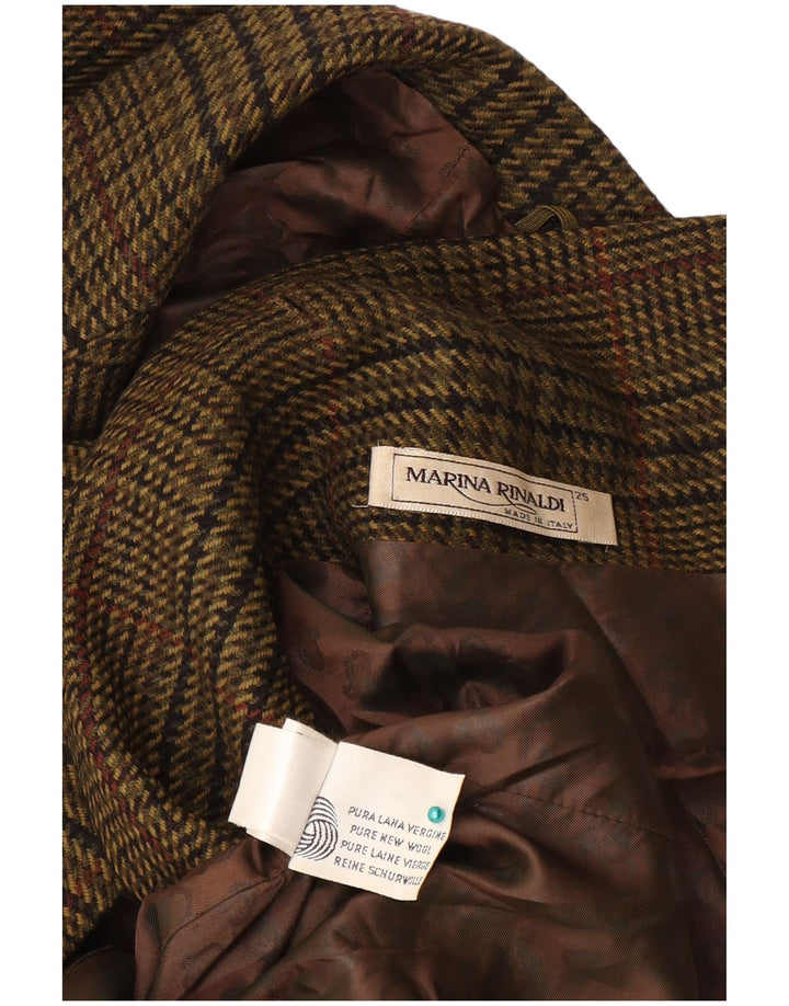 Marina Rinaldi Veste Blazer Femme Taille 25 Grand Pied-de-Poule Kaki