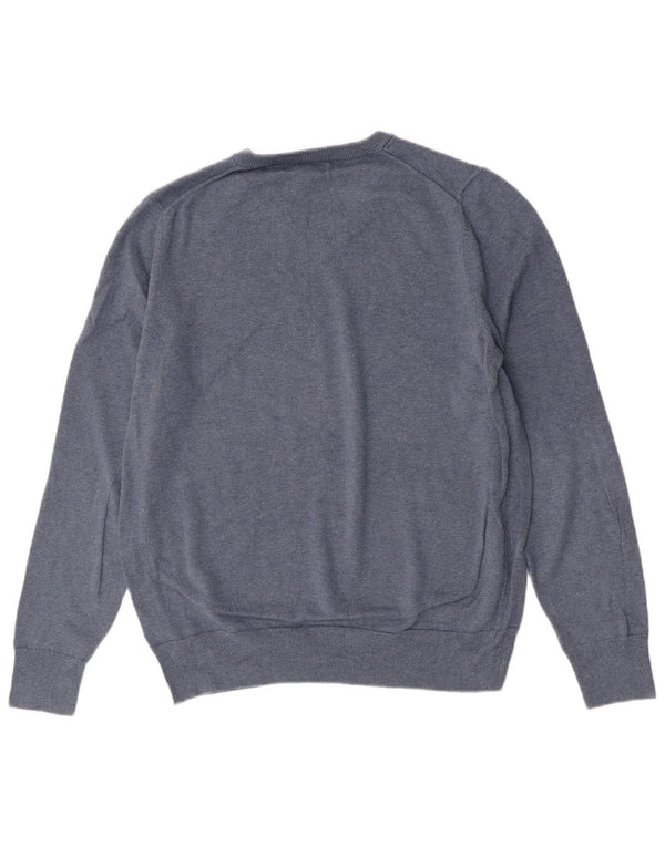 Marks & Spencer Pull col V pour homme en coton bleu Taille L