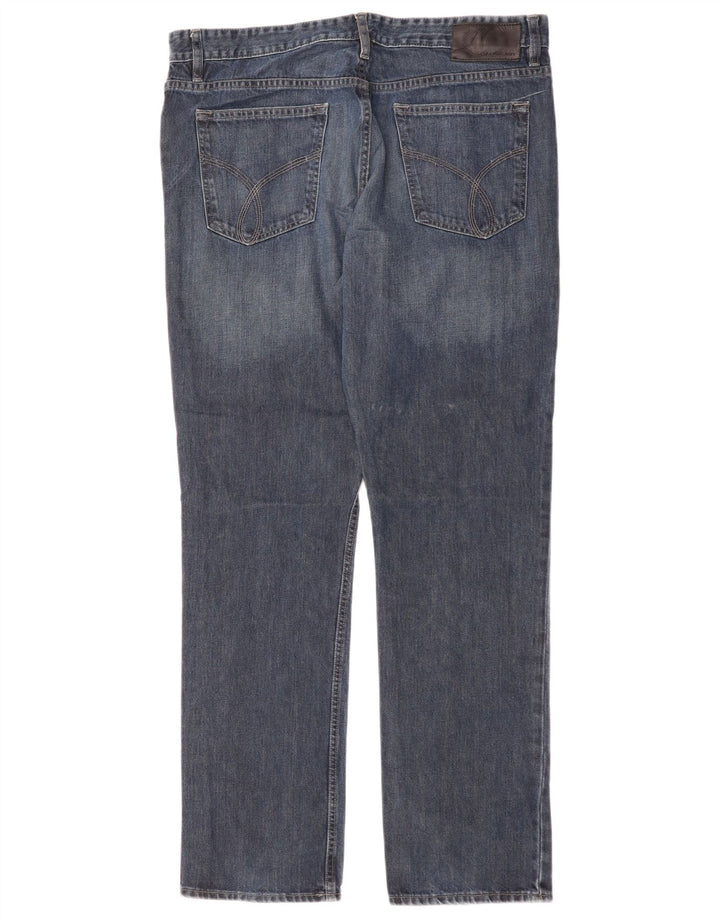 CALVIN KLEIN Jean Slim Homme W36 L32 Bleu Coton