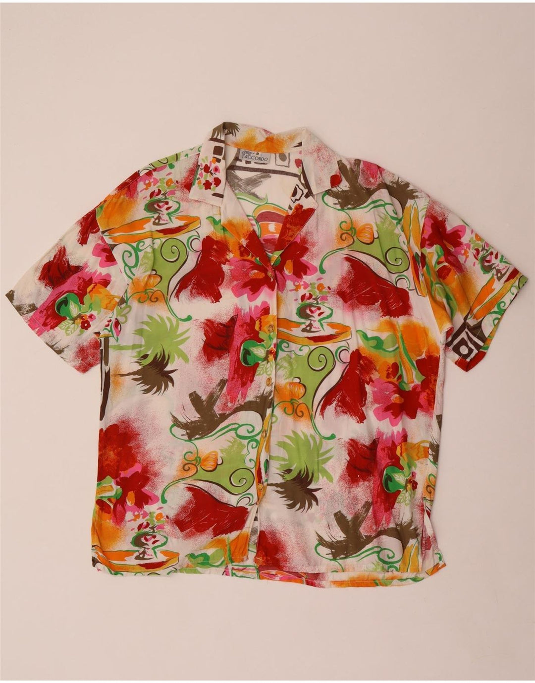 ACCORDO Chemise à manches courtes pour femme UK 44 Medium Multicolore Floral