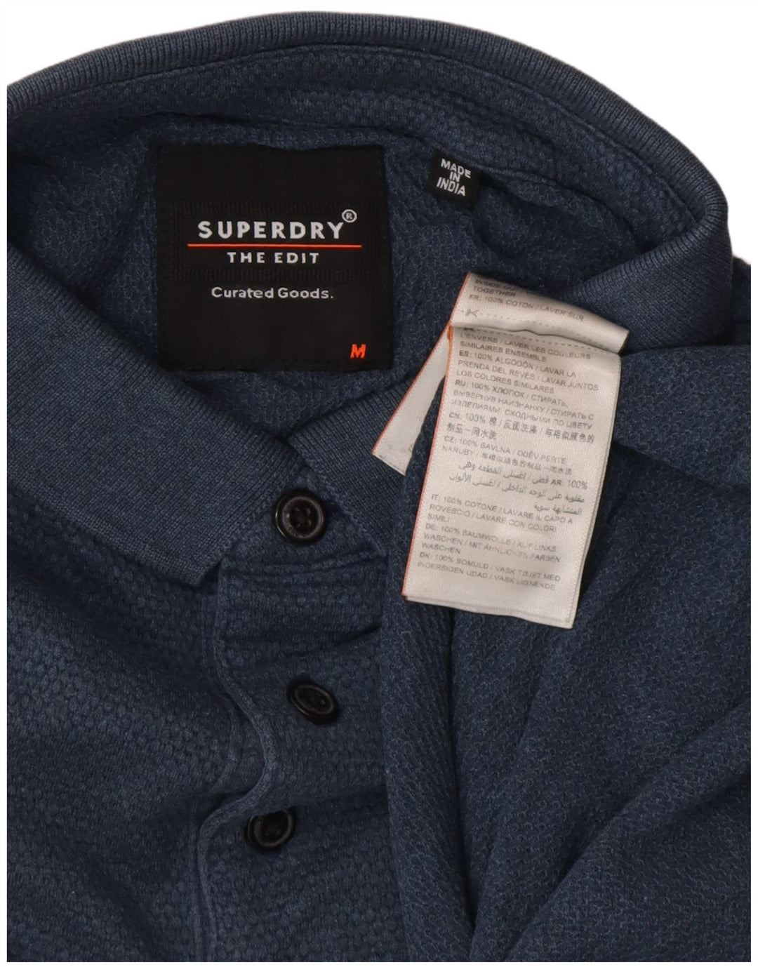 Superdry Polo Homme Bleu Marine Moyen Coton