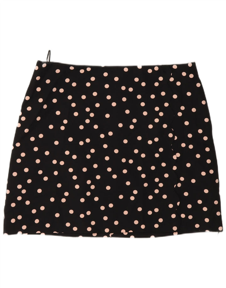 Oasis Mini-jupe femme UK 16 Large W34 Noir à pois Polyester