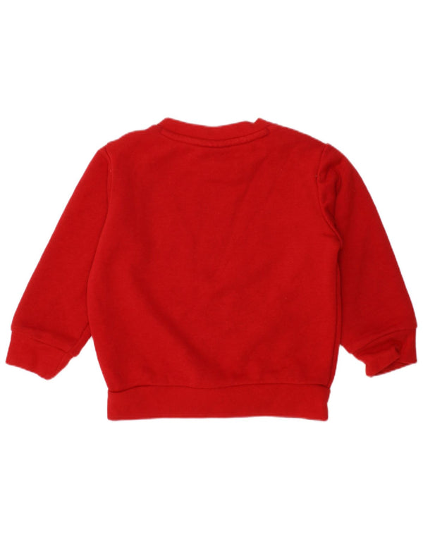 ADIDAS Baby Boys Graphic Sweatshirt Jumper 9-12 Months Red Cotton