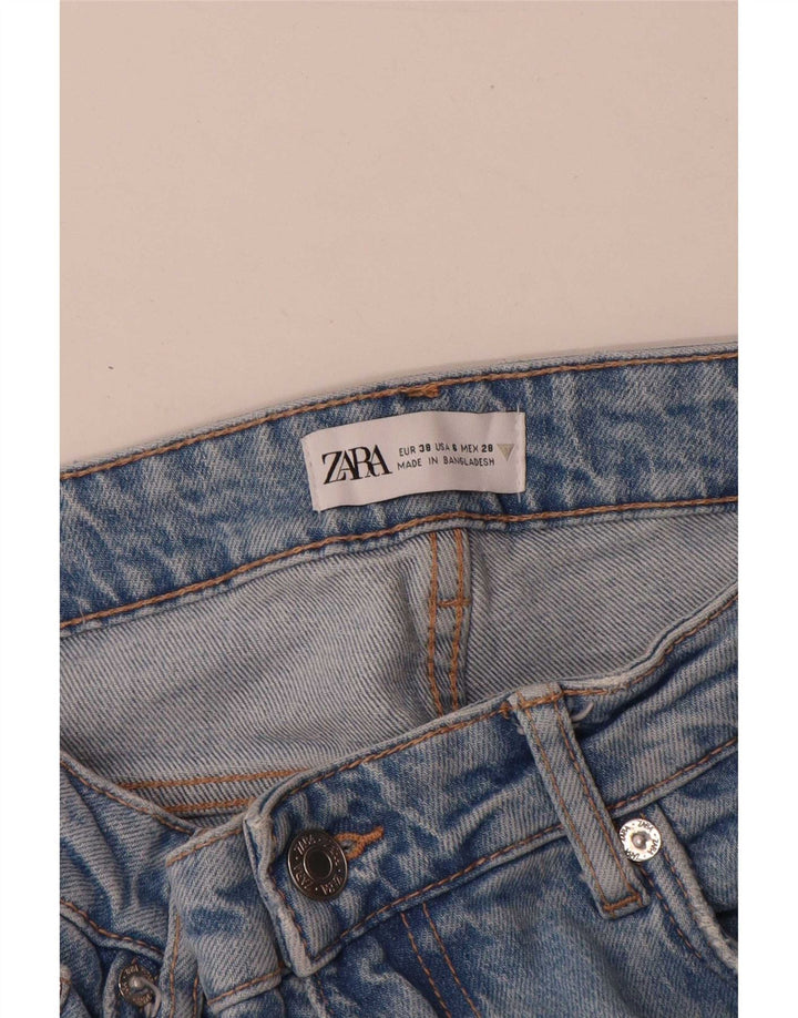 Zara Femme Jean Droit EU 38 Petit W28 L32 Bleu Coton
