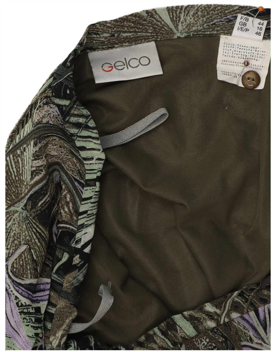 GELCO Jupe trompette taille haute pour femme UK 16 Large W32 Vert Floral