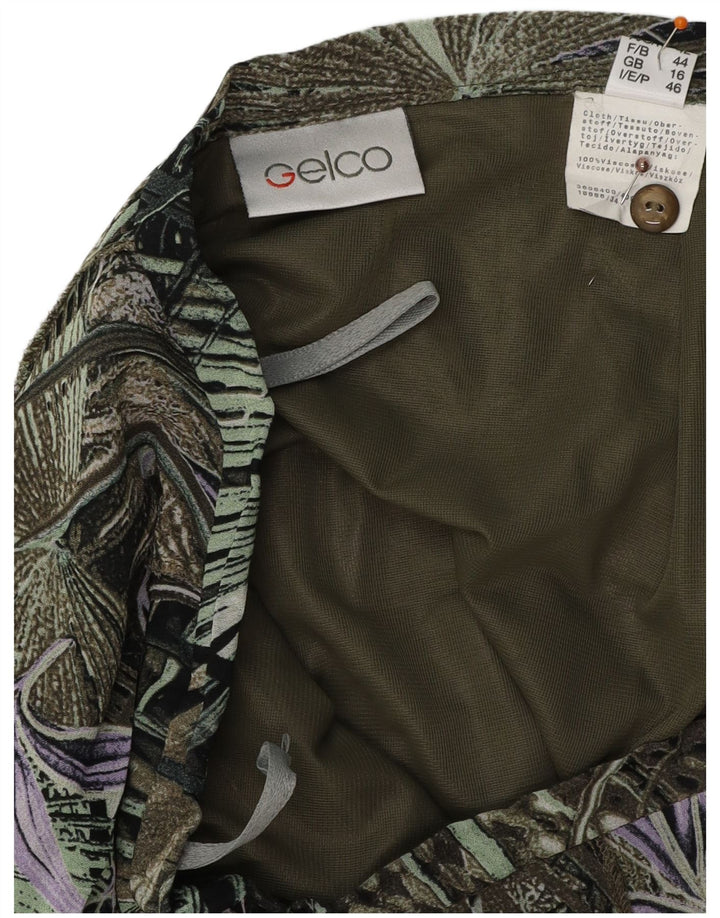 GELCO Jupe trompette taille haute pour femme UK 16 Large W32 Vert Floral