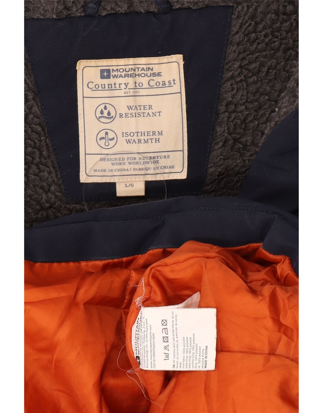Mountain Warehouse Veste matelassée à capuche pour homme UK 40 Large Bleu marine