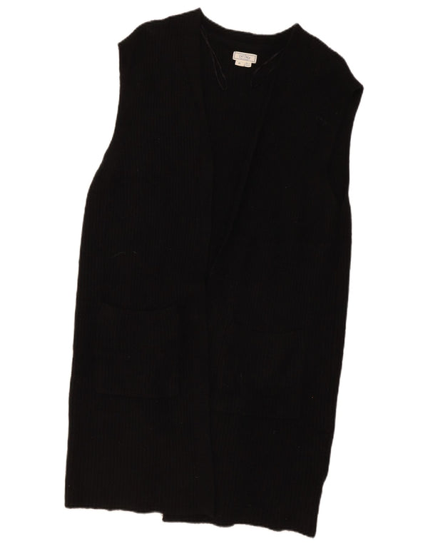 Fat Face Cardigan ouvert long pour femme en laine noire moyenne UK 14