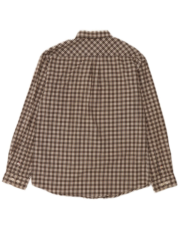 Tommy Hilfiger Chemise en flanelle pour garçon 13-14 ans en coton à carreaux marron