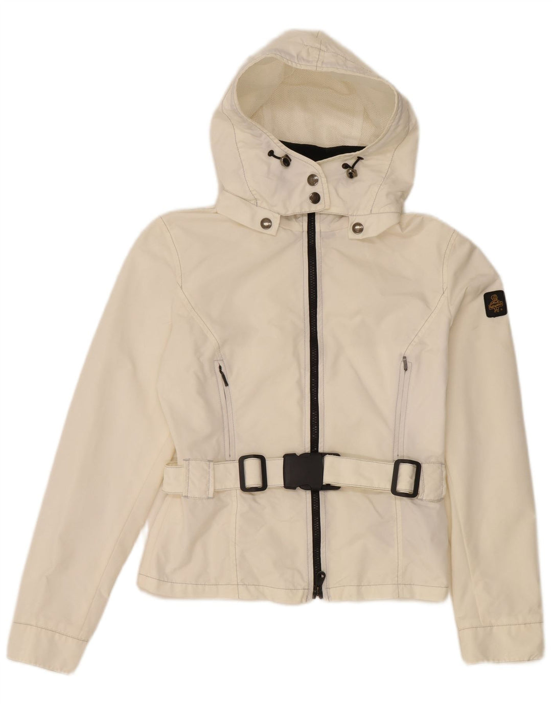 Refrigiwear Veste de pluie à capuche courte pour femme UK 12 Polyamide blanc moyen