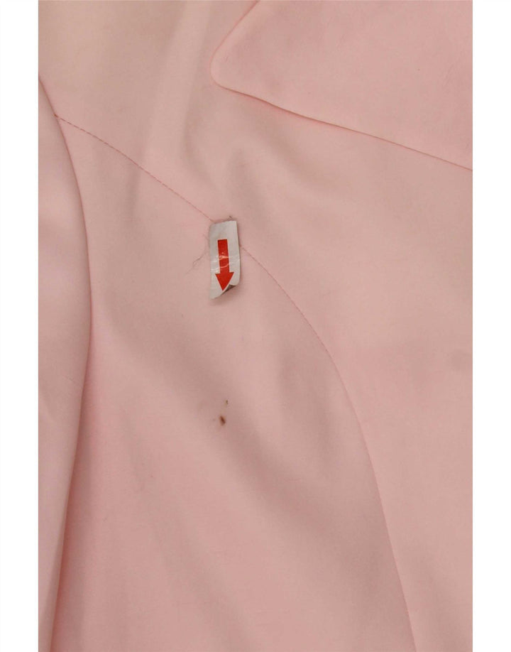 Benetton Veste Blazer Double Boutonnage Femme UK 14 Rose Moyen Polyester