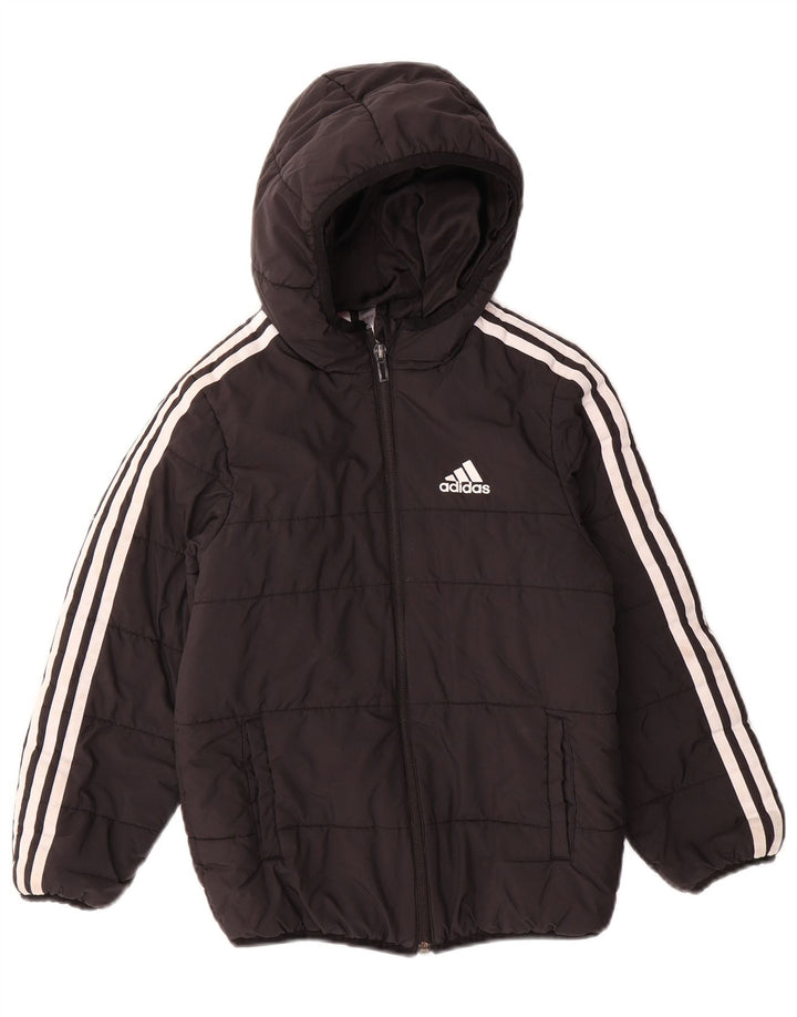 ADIDAS Veste matelassée à capuche pour garçons 7-8 ans Noir Polyester