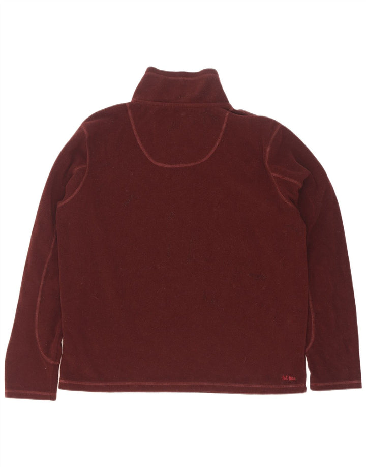 Fat Face Pull polaire à col zippé pour homme en polyester marron Taille L