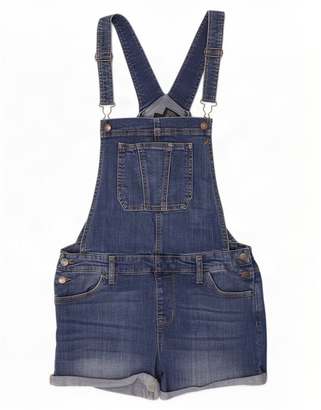 Mossimo Salopette Stretch Femme Short En Jean Moyen W30 Bleu Coton