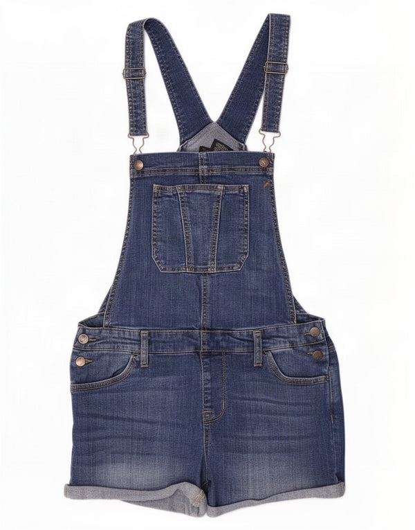 Mossimo Salopette Stretch Femme Short En Jean Moyen W30 Bleu Coton
