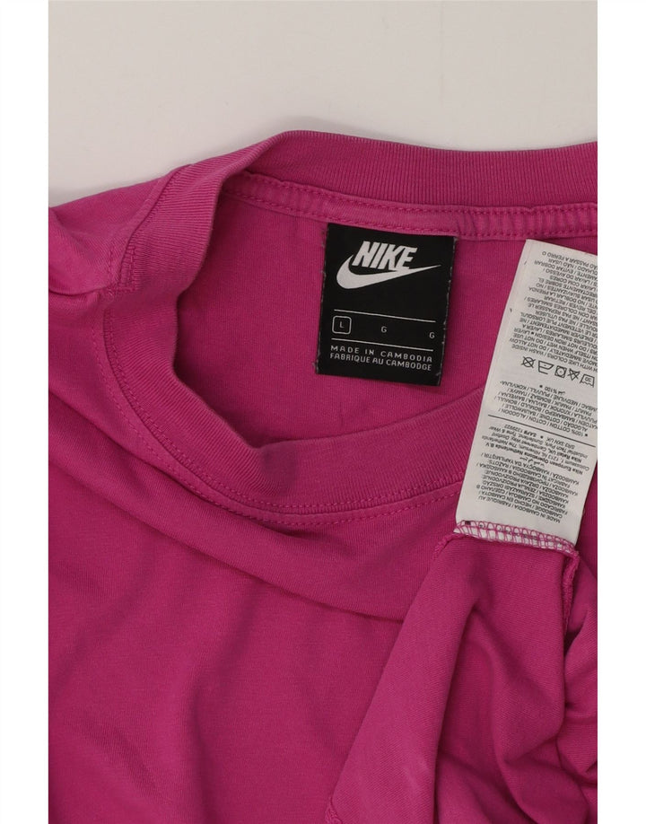 NIKE T-Shirt Homme Haut Large Rose Coton