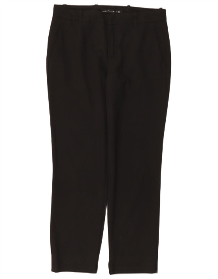 Pantalon Chino Droit Femme ZARA Petit W26 L26 Noir Polyester