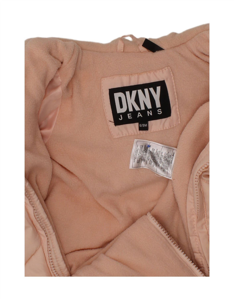 DKNY Baby Girls Hooded Padded Jumpsuit 6-9 Months  Pink Polyester Winter Vintage Dkny and Second-Hand Dkny from Messina Hembry 