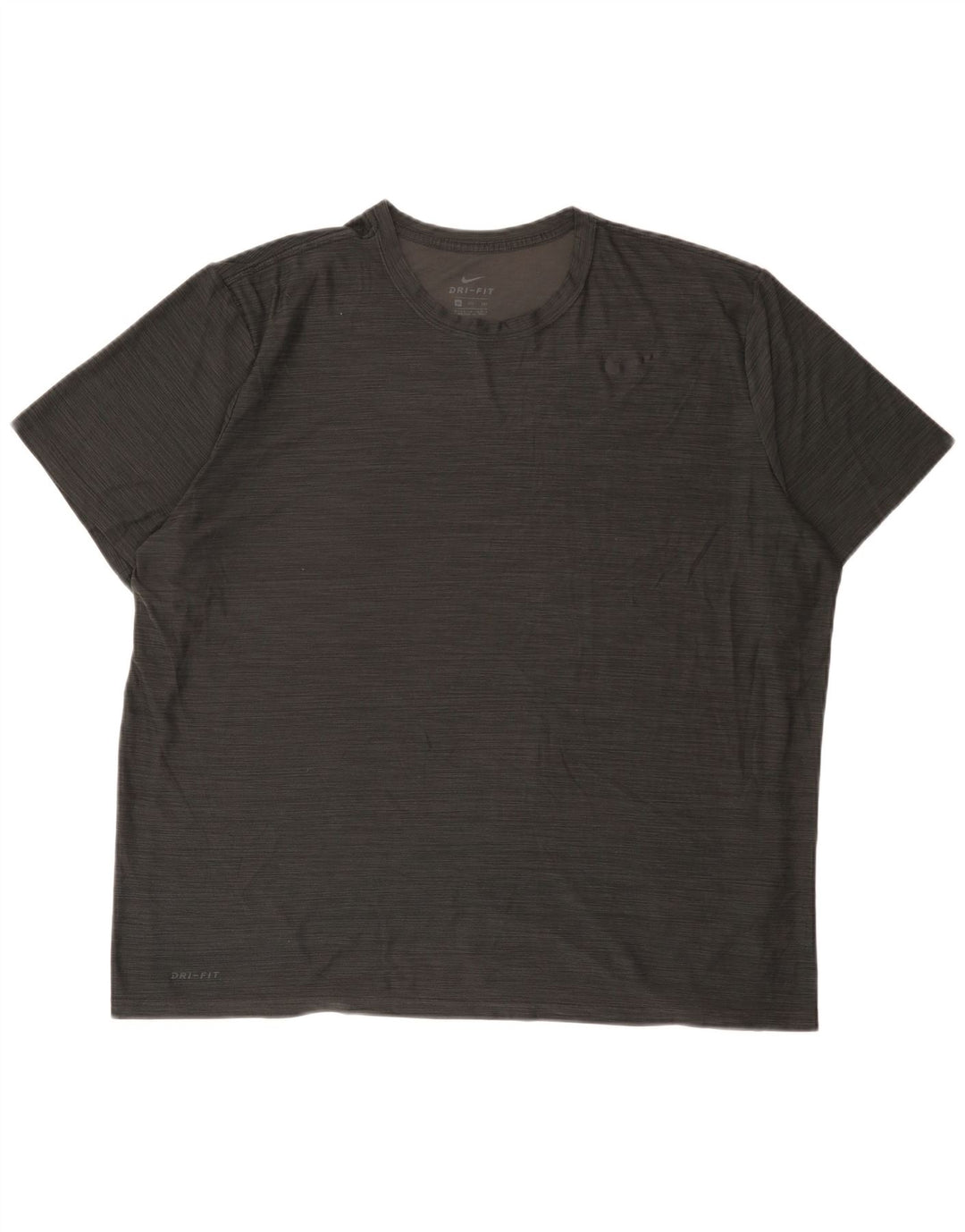 Nike Mens Dri Fit T-Shirt Top 2XL Gris Moucheté Polyester