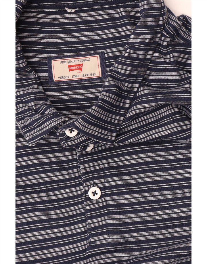 Carrera Polo Homme Large Bleu Marine Rayé