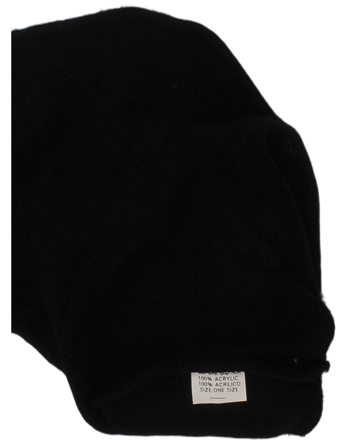 Calvin Klein Bonnet en tricot graphique pour homme Taille unique Logo acrylique noir