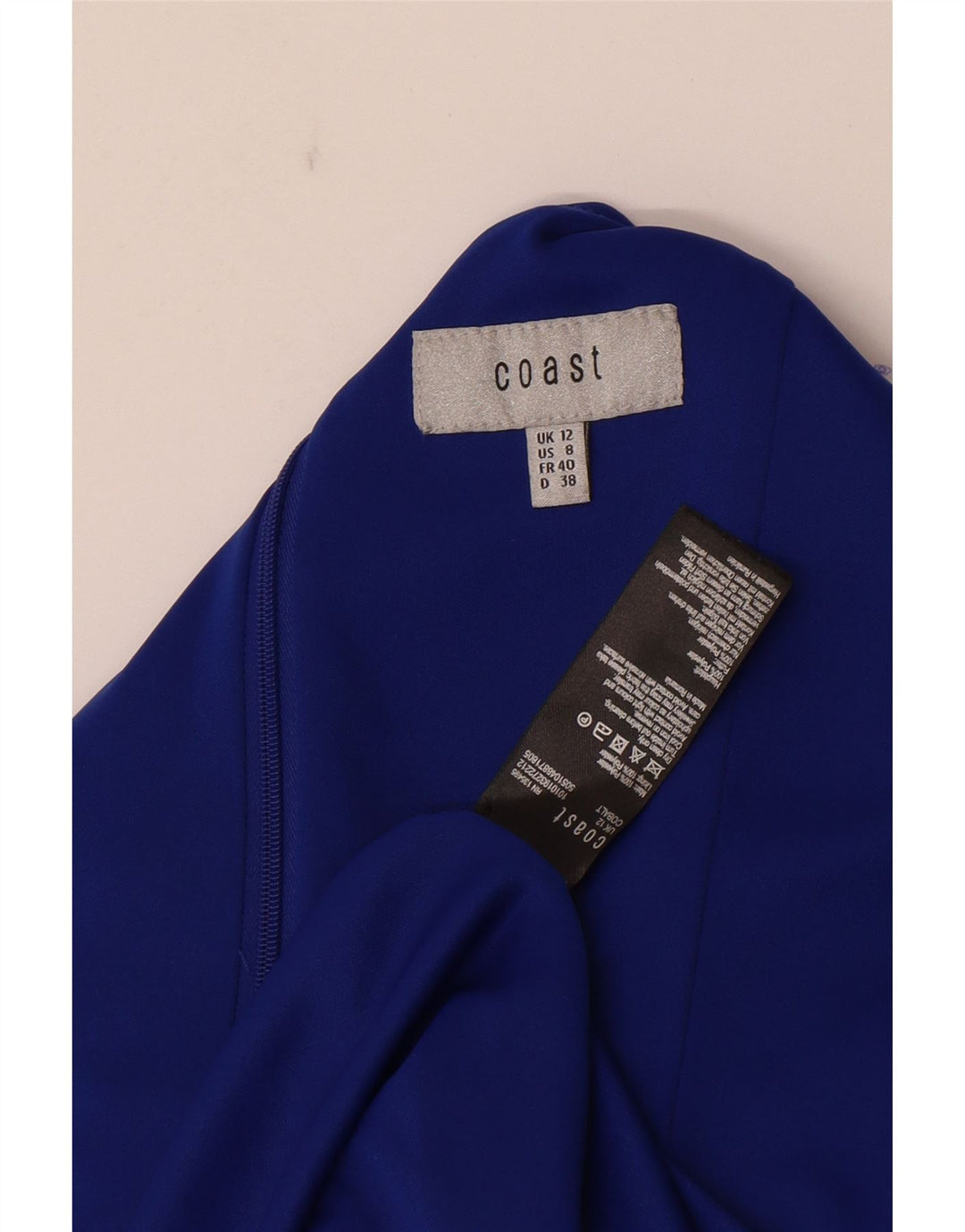 Coast Robe fourreau à manches 3/4 pour femme UK 12 Bleu moyen Polyester