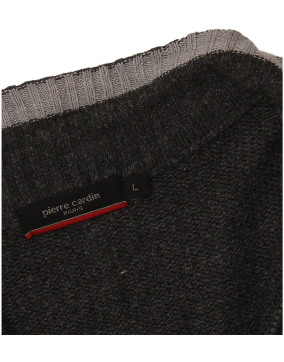 PIERRE CARDIN Pull col zippé homme grand gris rayé acrylique