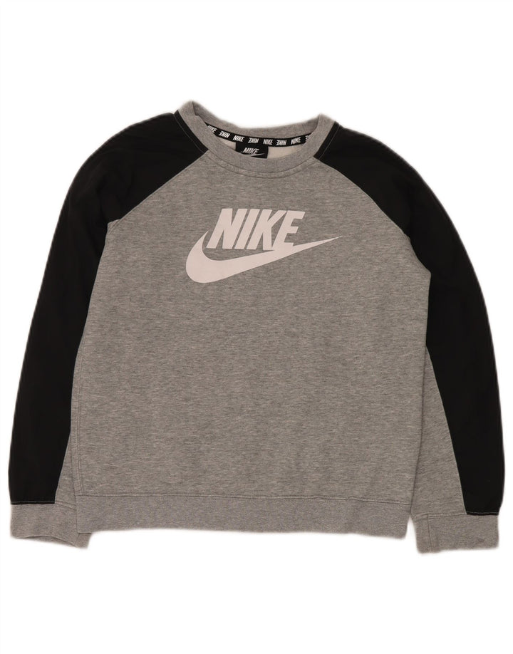 NIKE Sweat-shirt graphique pour garçon 10-11 ans Gris moyen colour block