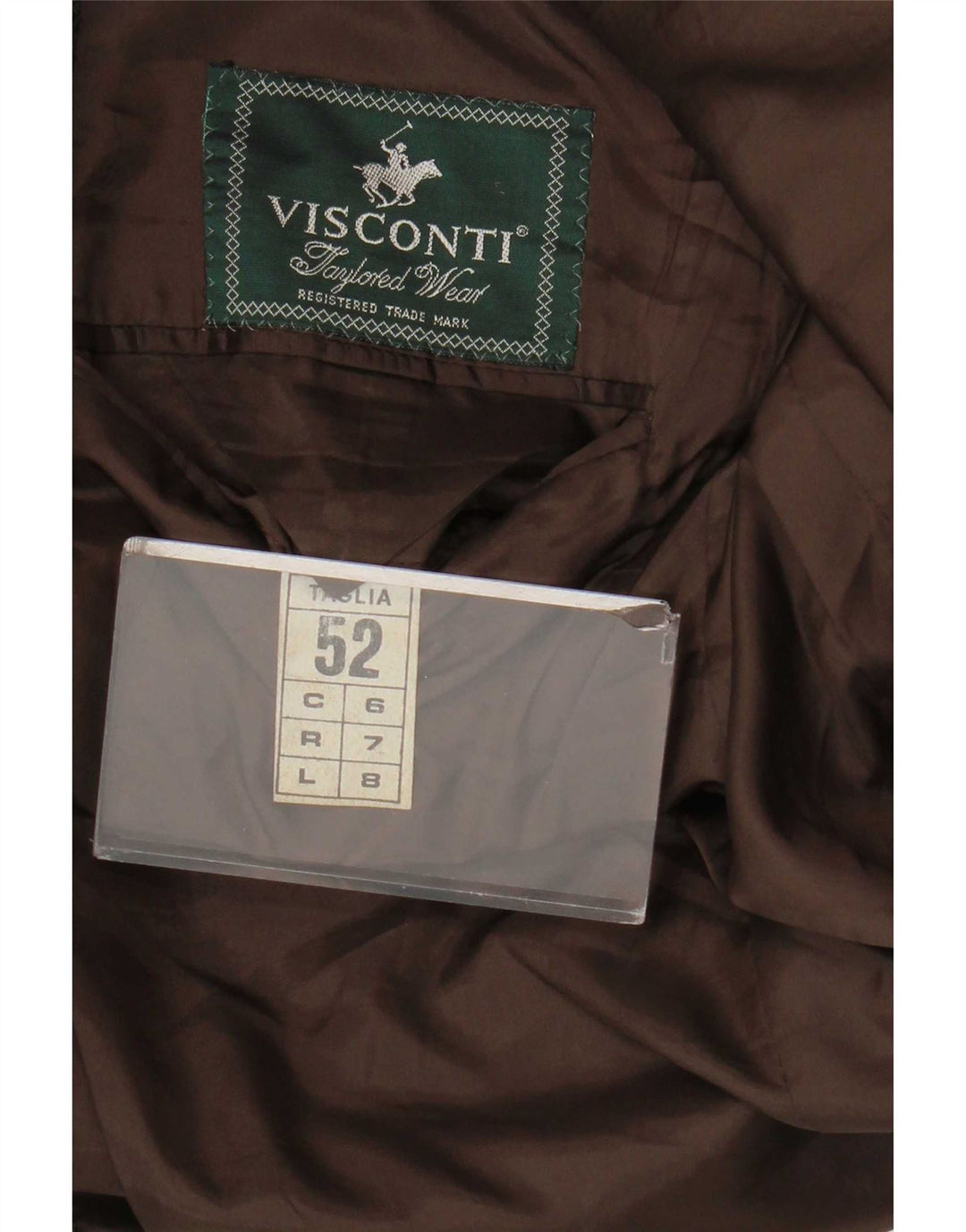 Visconti Veste Blazer 3 Boutons Homme IT 52 XL Marron Pied-de-Poule Laine d'Agneau