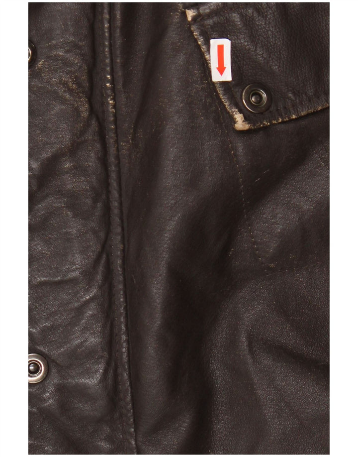 Veste en cuir homme vintage IT 54 2XL Cuir marron