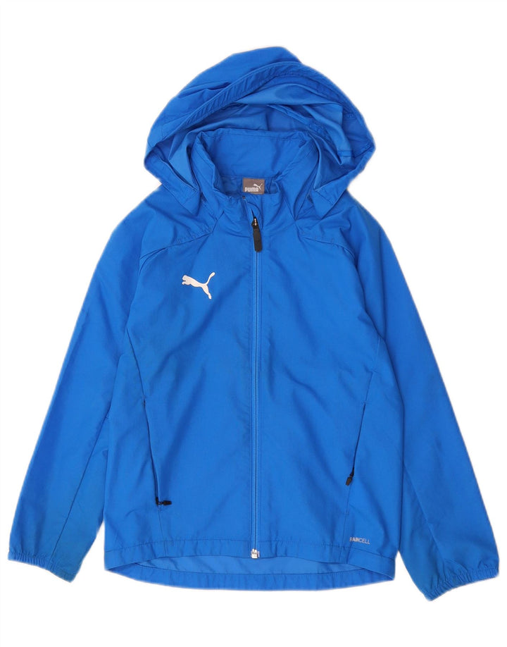 Puma Veste de pluie à capuche garçon 7-8 ans Bleu Polyester