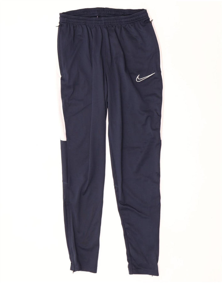 Nike Pantalon de survêtement Dri Fit pour homme Taille S Bleu marine Colorblock Polyester