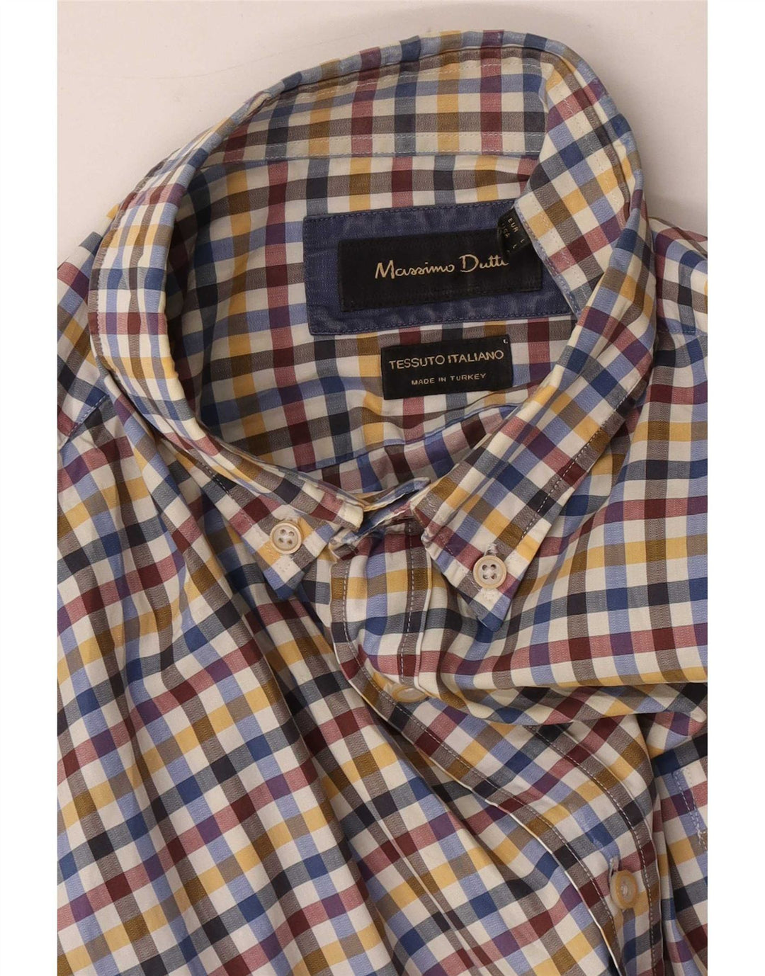 Massimo Dutti Chemise Homme Large Vichy Multicolore